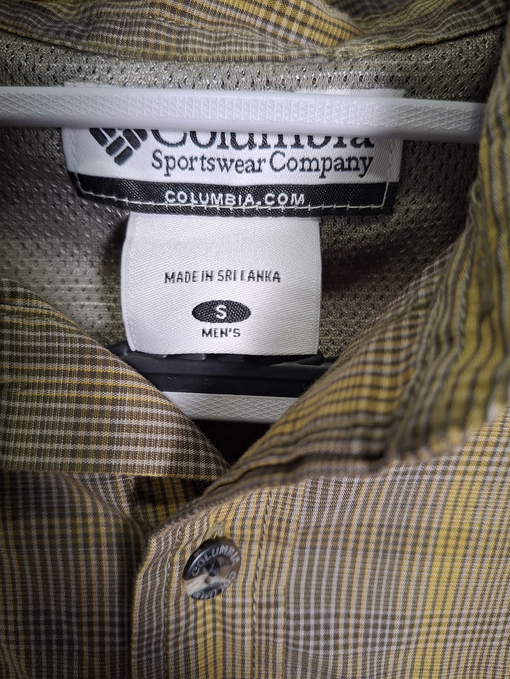 Columbia Men's Yellow Plaid Long-Sleeve Button-Down Shirt - Picture 6 of 9